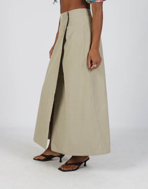 Vintage Store Jeans S woven maxi skirt in beige, 2 of 4