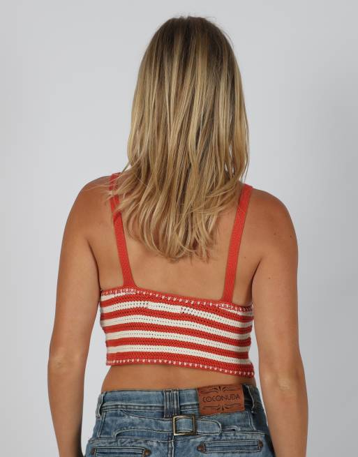 Vintage Stradivarius S knitted top in orange, 2 of 4