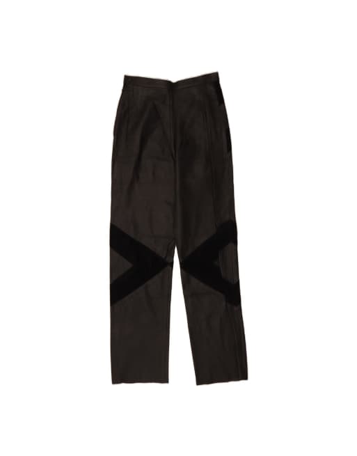 Vintage Straight Trousers It 44 Medium W26 L31 In Black Colourblock
