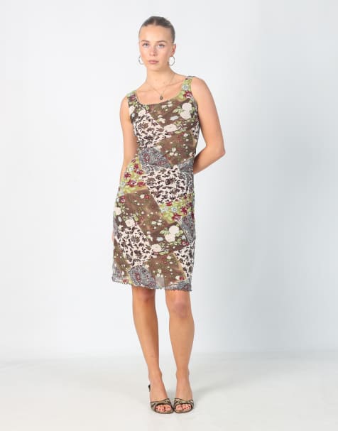 Vintage Street One 8 woven midi dress in brown - view 1