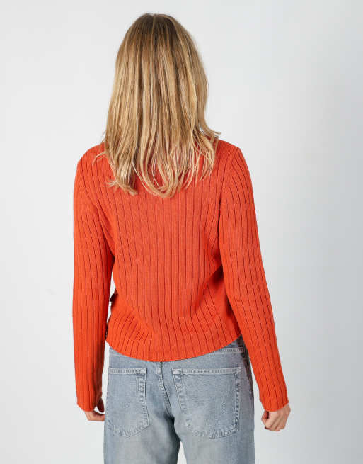 Vintage Street One M knitted jumper in orange, 3 of 4