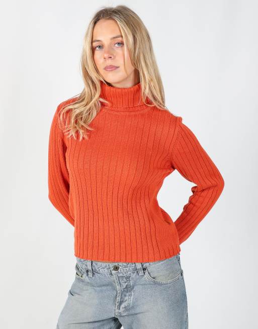 Vintage Street One M knitted jumper in orange, 4 of 4