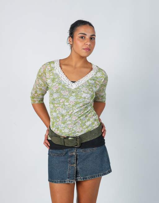 Vintage Street One M long sleeve top in light green