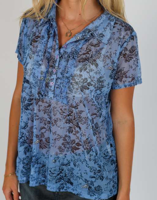 Vintage Street One M mesh top in light blue, 4 of 4