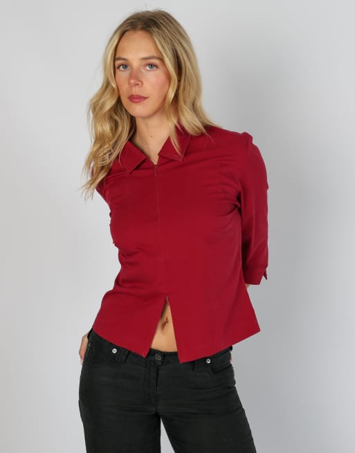 Vintage Street One S shirt in burgundy red