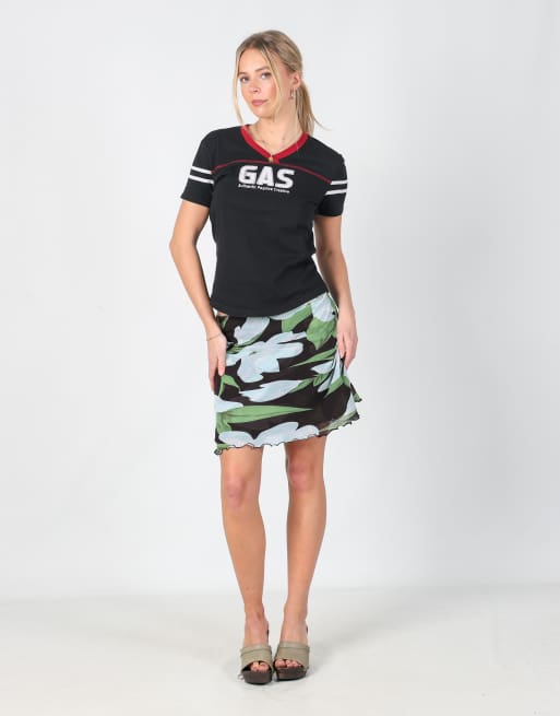 Vintage Street One S woven mini skirt in black