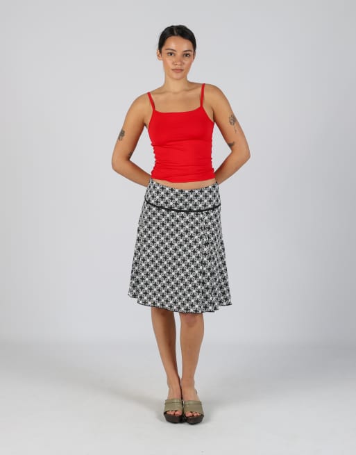 Vintage Street One XS woven midi skirt in white, 1 of 4