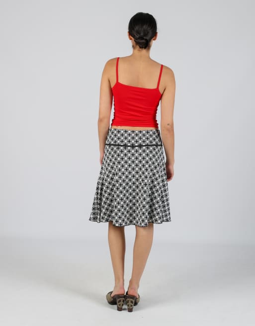 Vintage Street One XS woven midi skirt in white, 3 of 4