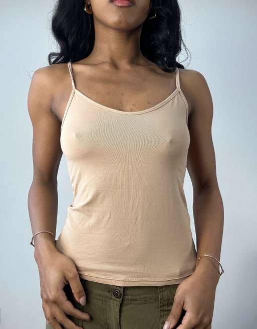 Vintage stretchy cami top in beige