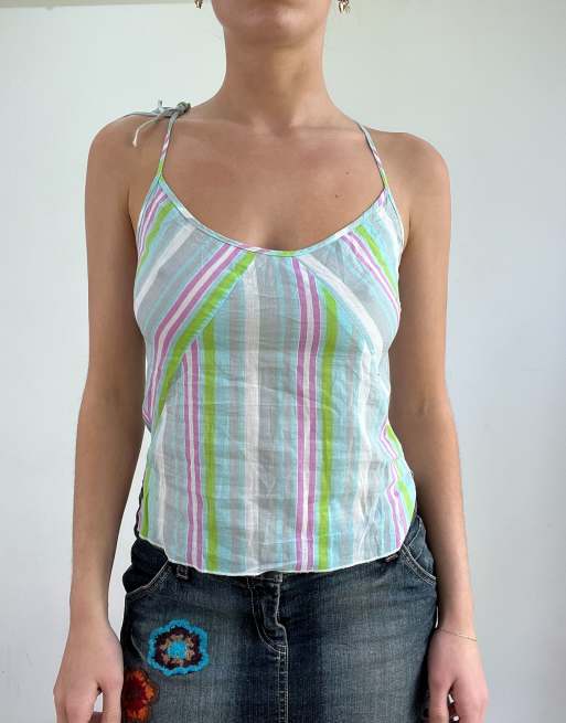 Vintage stripe cami in grey