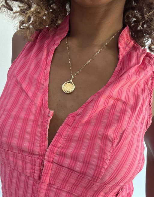 Vintage striped shirt in pink, 3 of 4