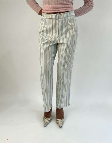 Vintage striped trousers in blue - view 1
