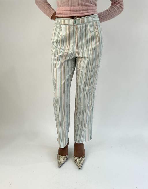 Vintage striped trousers in blue