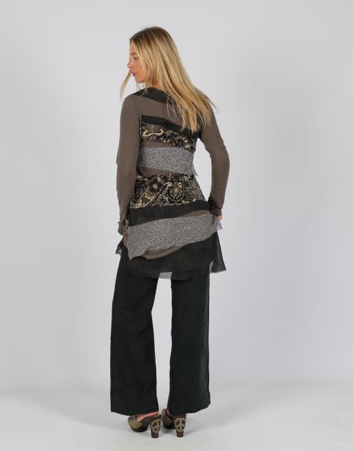 Vintage Studio IKO M woven midi dress in brown, 3 of 4