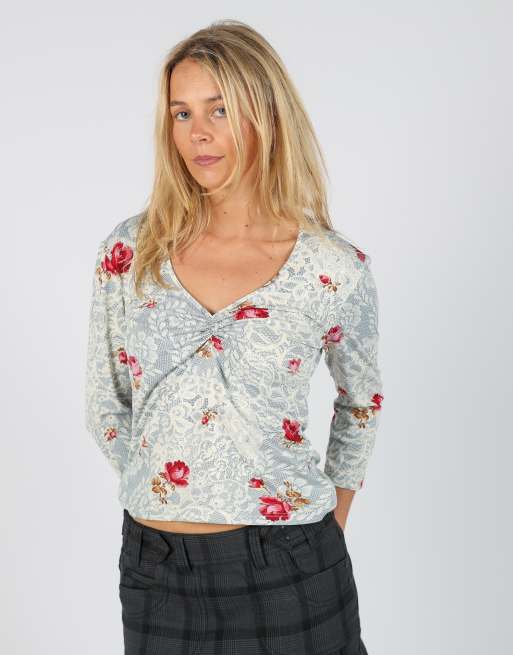 Vintage Studio Therapy M long sleeve top in light blue, 3 of 4