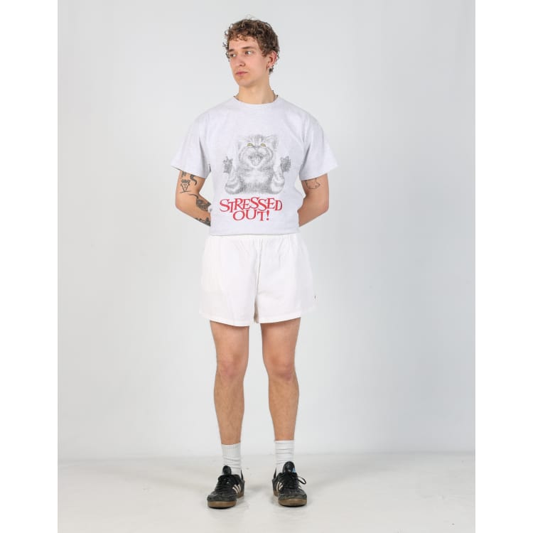 Vintage Stussy 32x14 woven straight shorts in white | ASOS