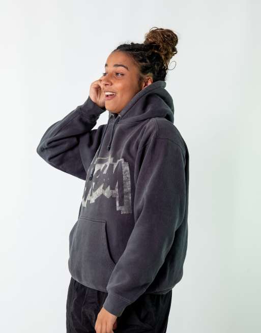 Vintage Stüssy L Hoodie Jacket Grey