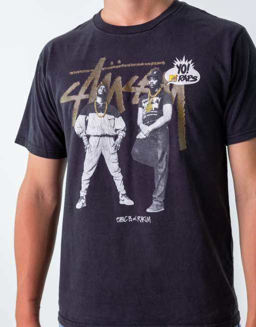 Vintage Stüssy M Oversized T-Shirt MTV Raps Eric B & Rakim Black