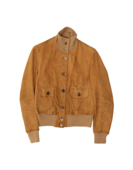 Vintage Suede Bomber Jacket It 46 Large In Brown