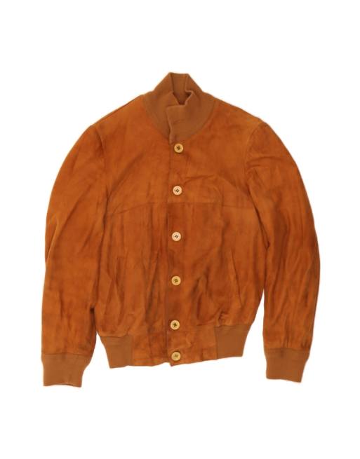 Vintage Suede Bomber Jacket It 46 Small In Brown