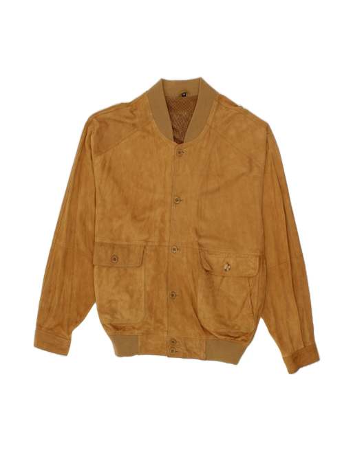 Vintage Suede Bomber Jacket It 50 Large In Brown