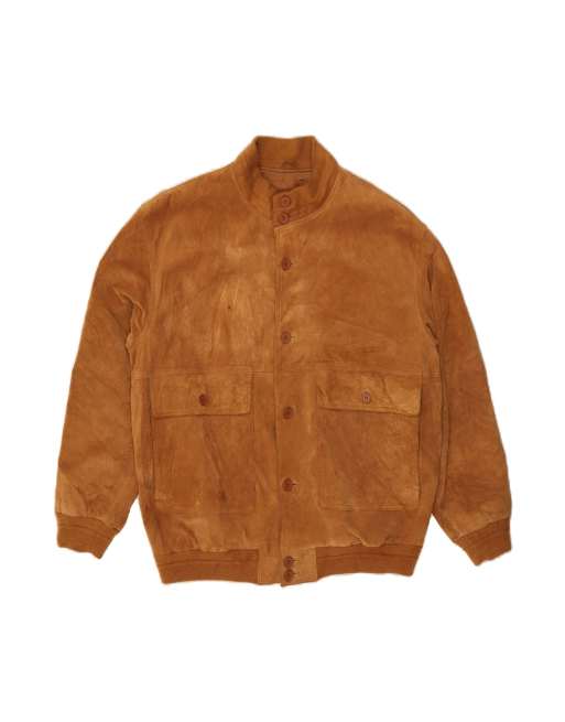 Vintage Suede Bomber Jacket It 50 Large In Brown