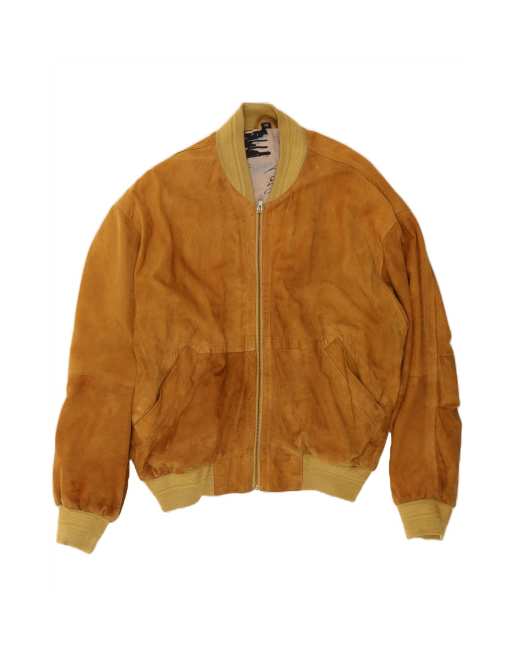 Vintage Suede Bomber Jacket It 50 Large In Brown
