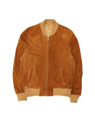 Vintage Suede Bomber Jacket It 52 XL In Brown