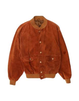 Vintage Suede Bomber Jacket It 52 XL In Brown