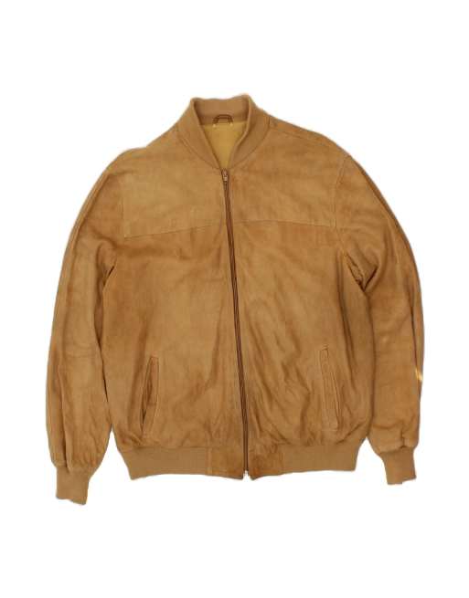 Vintage Suede Bomber Jacket It 54 2XL In Brown