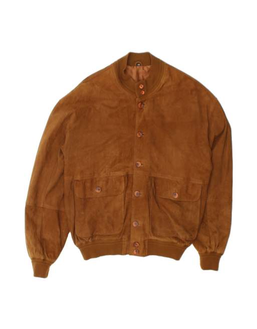 Vintage Suede Bomber Jacket It 54 2XL In Brown