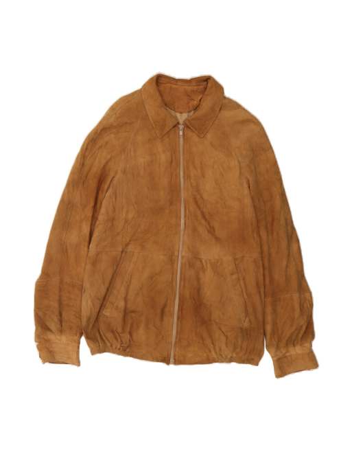 Vintage Suede Bomber Jacket UK 38 Medium In Brown