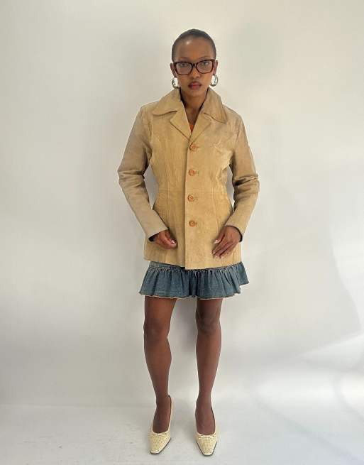 Vintage suede jacket in tan