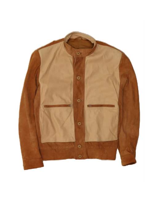 Vintage Suede Jacket It 46 Small In Brown Colourblock