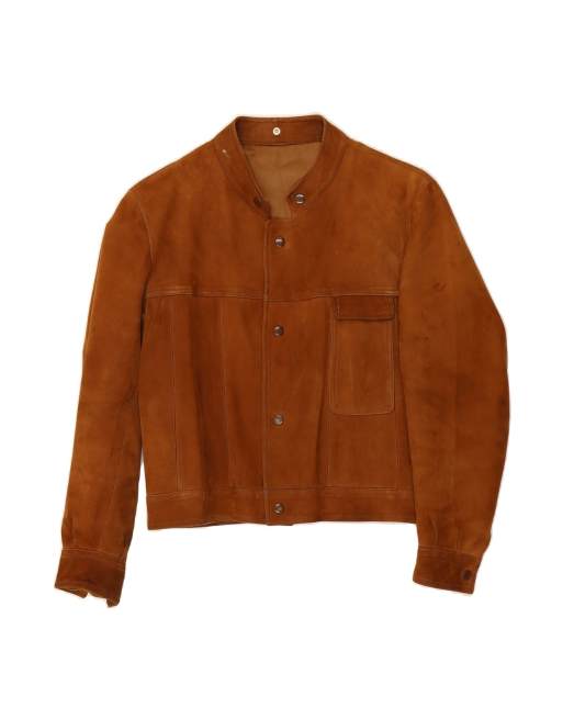 Vintage Suede Jacket UK 14 Large In Brown