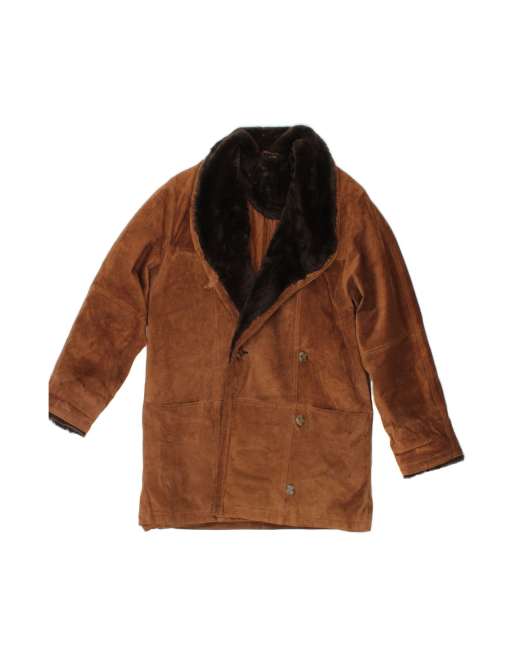 Vintage Suede Jacket UK 14 Medium In Brown