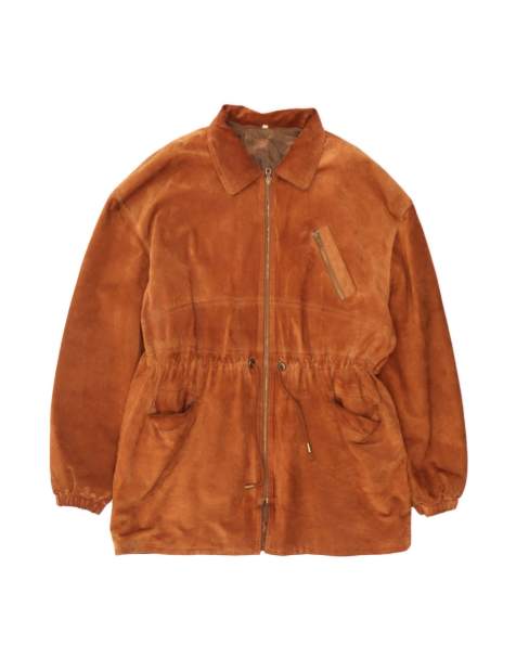 Vintage Suede Jacket UK 18 XL In Brown - view 1