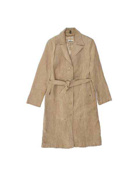 Vintage Suede Overcoat It 42 Medium In Beige - view 1