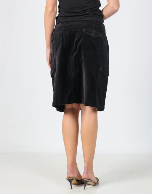 Vintage Sundance 12 woven midi skirt in black, 2 of 4
