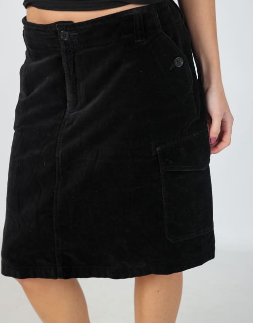 Vintage Sundance 12 woven midi skirt in black, 4 of 4