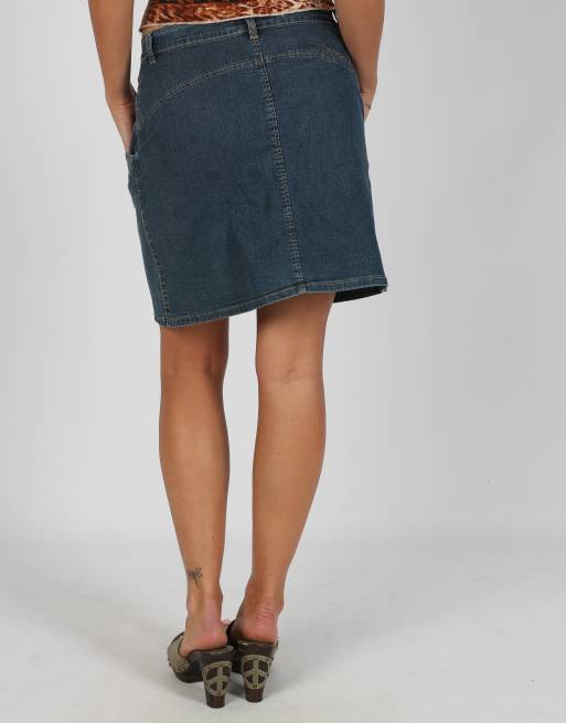 Vintage Sungold Jeans S denim midi skirt in blue, 4 of 4