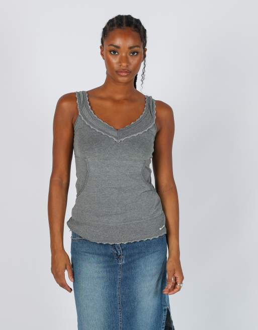 Vintage SuperDry M cami in charcoal grey