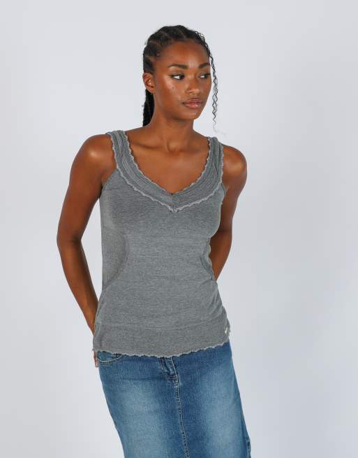 Vintage SuperDry M cami in charcoal grey, 3 of 4