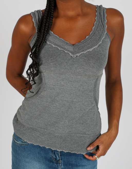Vintage SuperDry M cami in charcoal grey, 4 of 4