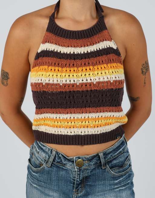 Vintage Superdry S knitted top in brown, 4 of 4