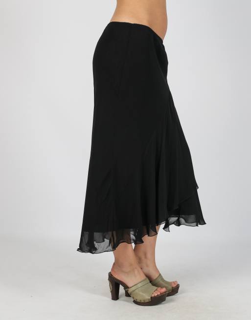 Vintage Superior S woven midi skirt in black, 2 of 4