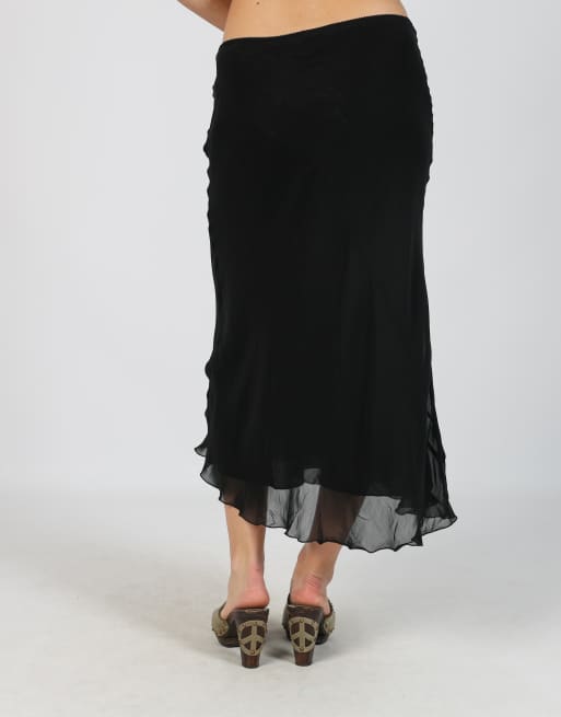 Vintage Superior S woven midi skirt in black, 4 of 4