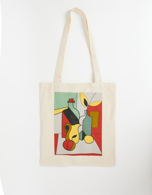 Vintage Supply abstract tote bag in ecru