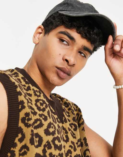 Vintage Supply animal print knit tank top in brown | ASOS