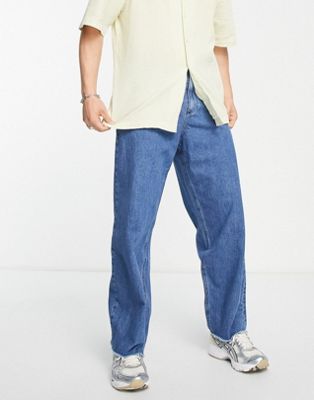 Vintage Supply baggy jeans in mid wash